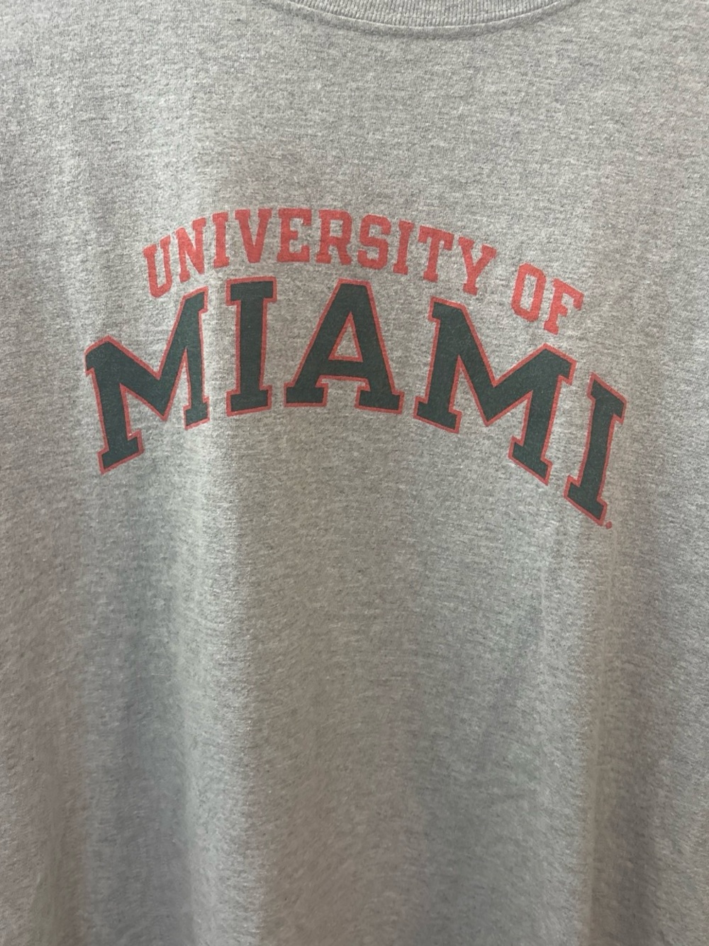 Champion Gray University of Miami Graphic Tee with Red & Green Accents - Picture 2 of 3
